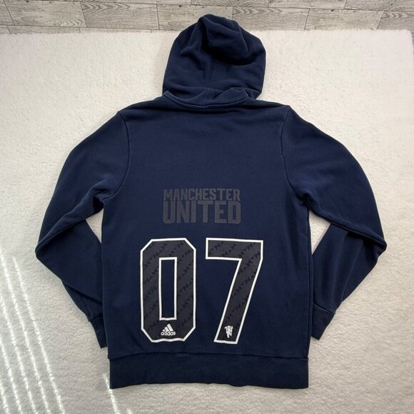 Adidas Manchester United #07 Sweatshirt Hoodie Soccer Premier League Blue Mens L - Picture 6 of 11